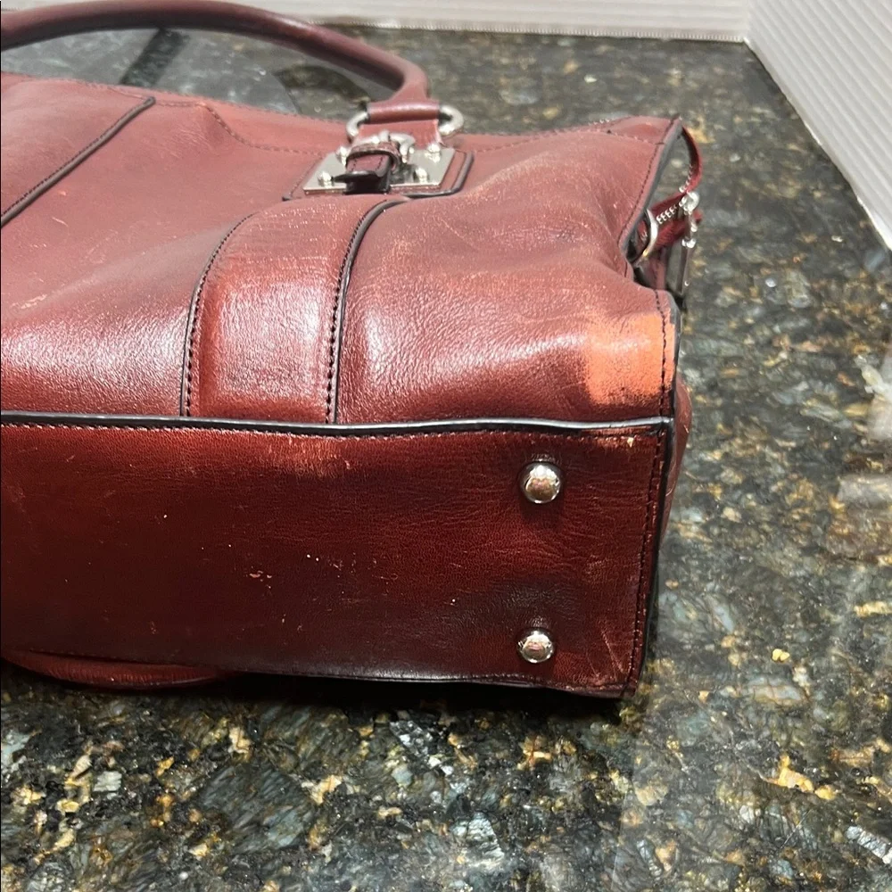 Marc New York Rich Brown Leather Briefcase